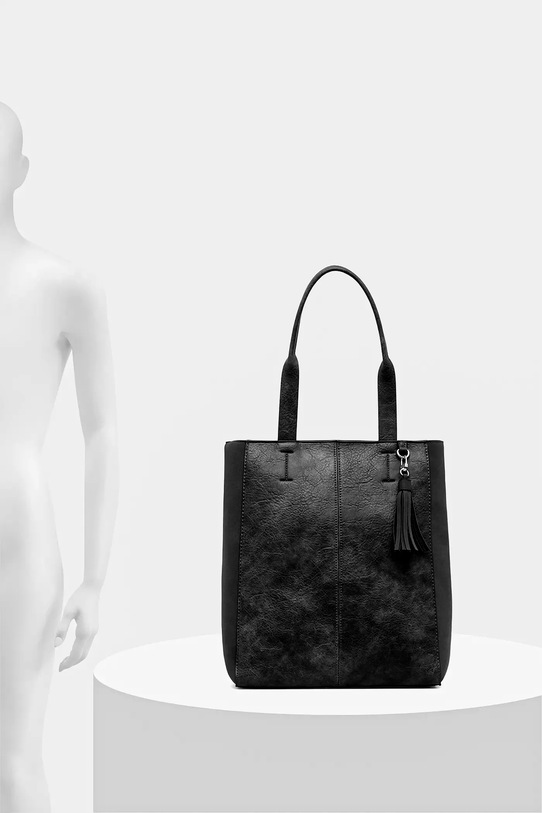 Kabelka dámska z ekologickej kože čierna farba RS25.TOD305