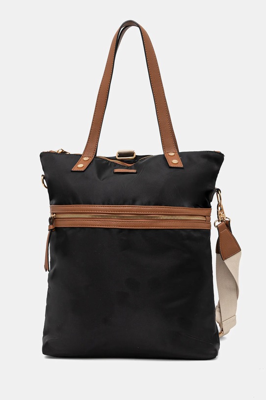 Torebka damska z funkcją plecaka gładka kolor czarny mieści A4 czarny RS25.TOD601