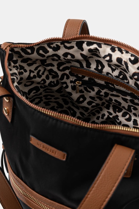 Torebka damska z funkcją plecaka gładka kolor czarny czarny RS25.TOD601