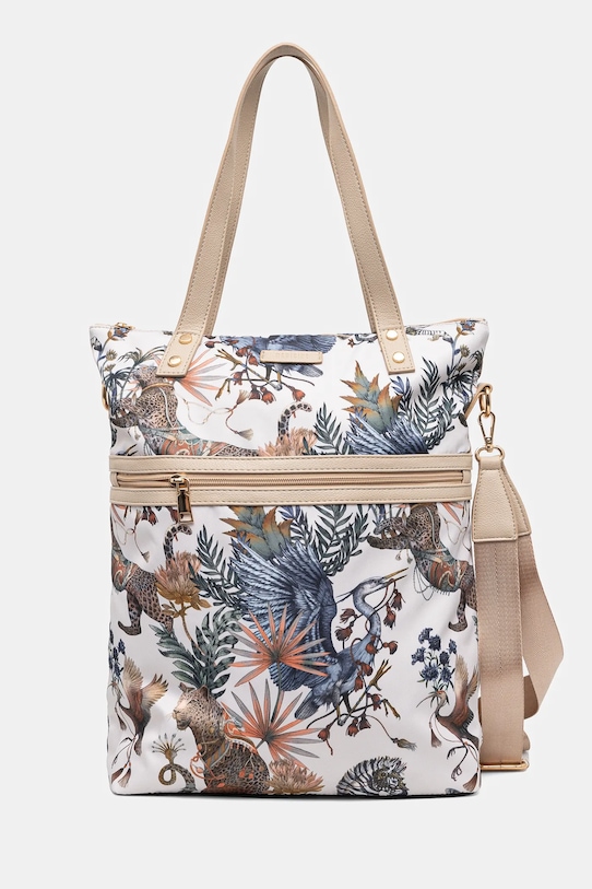 Torebka damska z funkcją plecaka wzorzysta kolor beżowy wzorzyste beżowy RS25.TOD605