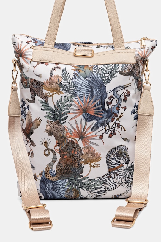 Torebka damska z funkcją plecaka wzorzysta kolor beżowy RS25.TOD605 beżowy RS25