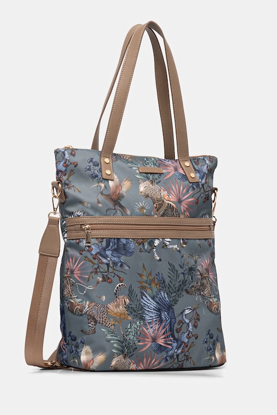 Torebka damska z funkcją plecaka wzorzysta kolor zielony RS25.TOD605 zielony RS25