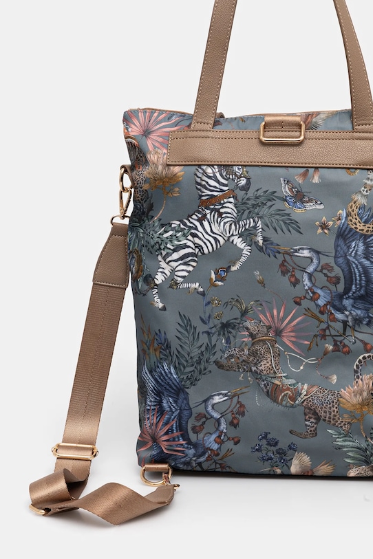 Akcesoria Torebka damska z funkcją plecaka wzorzysta kolor zielony RS25.TOD605 zielony