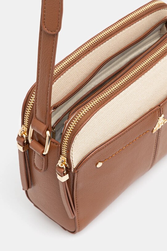 Kabelka dámska z ekologickej kože hnedá farba RS25.TOD701 hnedá