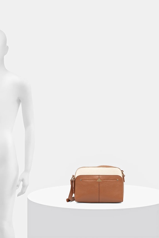 Kabelka dámska z ekologickej kože hnedá farba RS25.TOD701