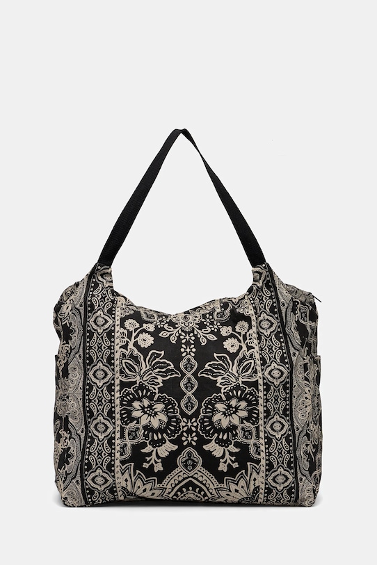 Bavlnená taška dámska vzorovaná čierna farba RS25.TODB06 čierna RS25