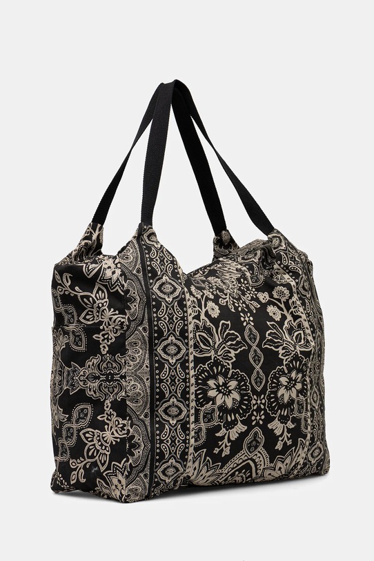 Doplnky Bavlnená taška dámska vzorovaná čierna farba RS25.TODB06 čierna