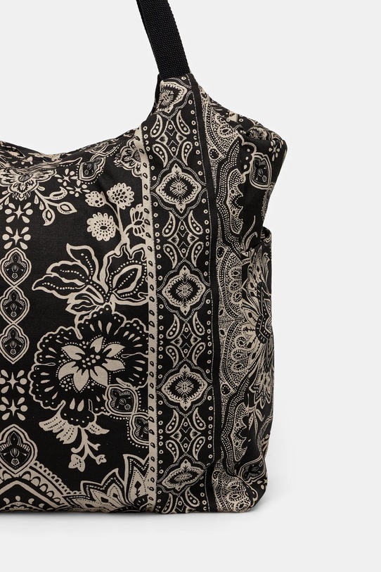 Bavlnená taška dámska vzorovaná čierna farba čierna RS25.TODB06