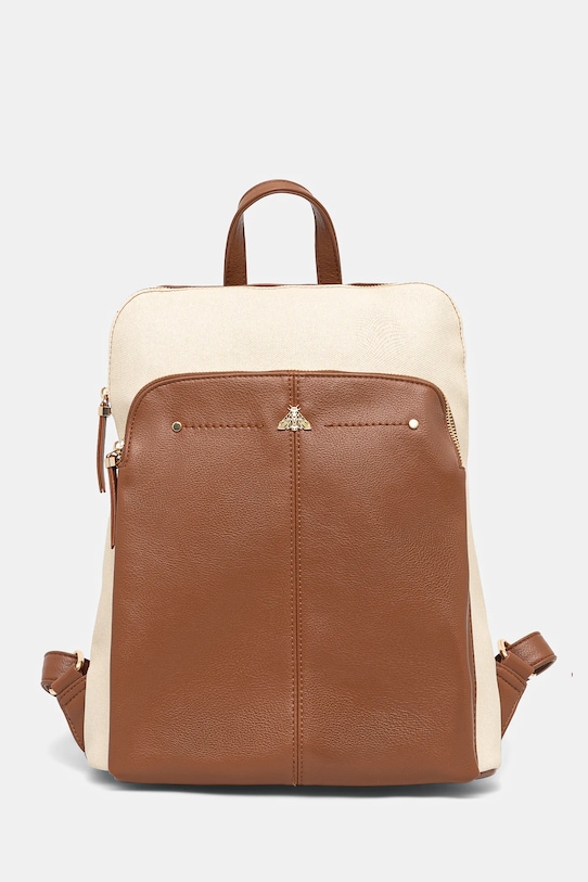 Plecak damski ze skóry ekologicznej kolor brązowy mieści A4 brązowy RS25.TPD701