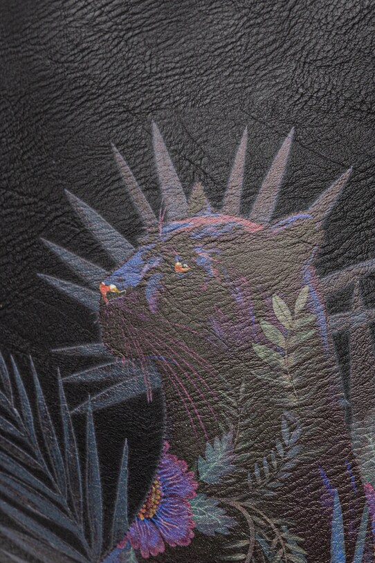 Plecak damski ze skóry ekologicznej z nadrukiem kolor czarny czarny RS25.TPDA04