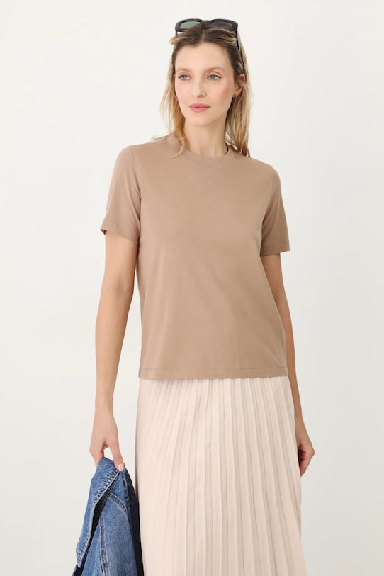 Medicine t-shirt in cotone semplice beige RS25.TSD054