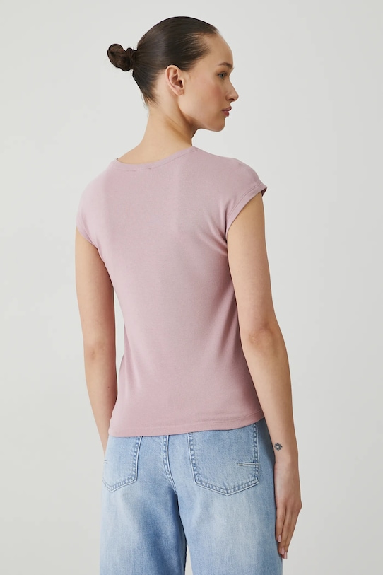 Oblečení Tričko hladký povrch, s modalem růžová barva RS25.TSD070 růžová