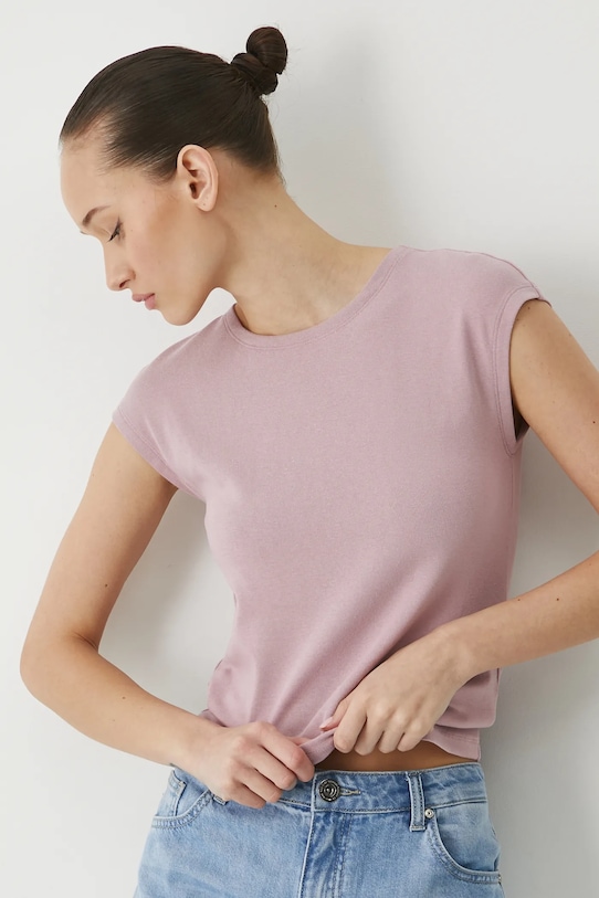 Tričko hladký povrch, s modalem růžová barva růžová RS25.TSD070