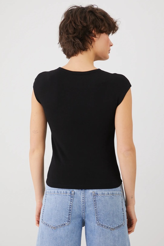 Odzież T-shirt damski gładki z modalem kolor czarny RS25.TSD070 czarny