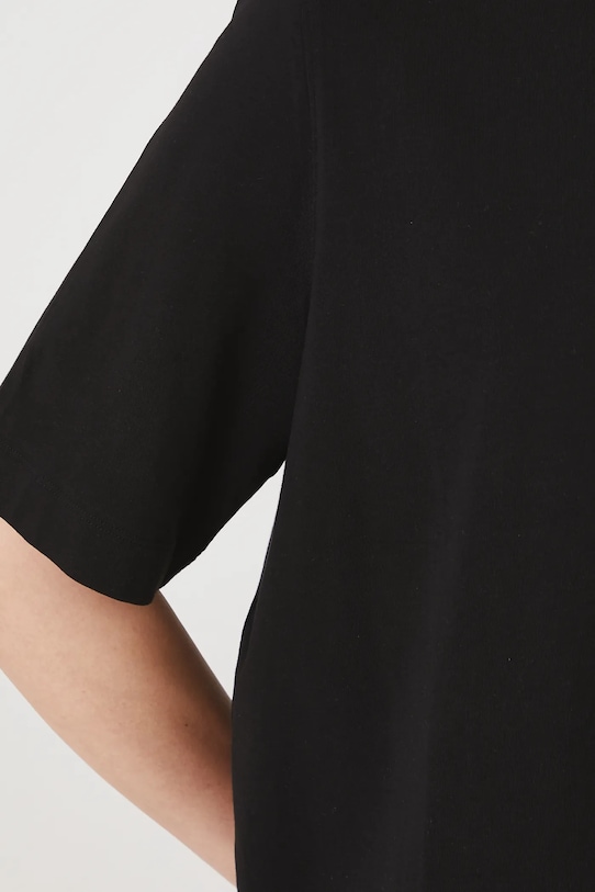 T-shirt bawełniany damski z elastanem gładki kolor czarny RS25.TSD094 czarny