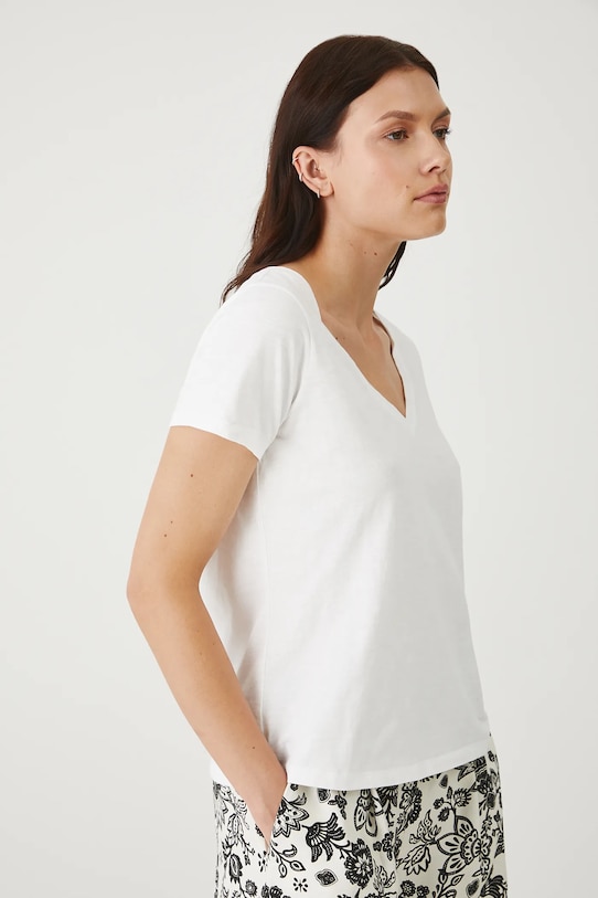 T-shirt bawełniany damski gładki kolor beżowy gładkie beżowy RS25.TSD0B0