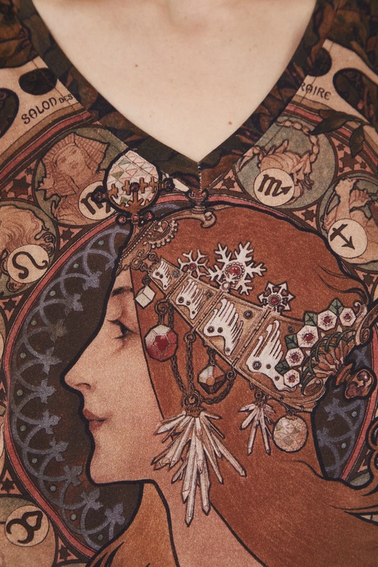 T-shirt bawełniany damski z kolekcji Eviva L'arte kolor multicolor RS25.TSD251