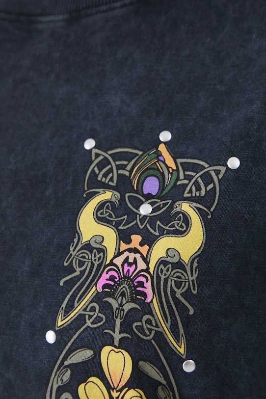 T-shirt bawełniany damski z kolekcji Eviva L'arte kolor szary RS25.TSD257