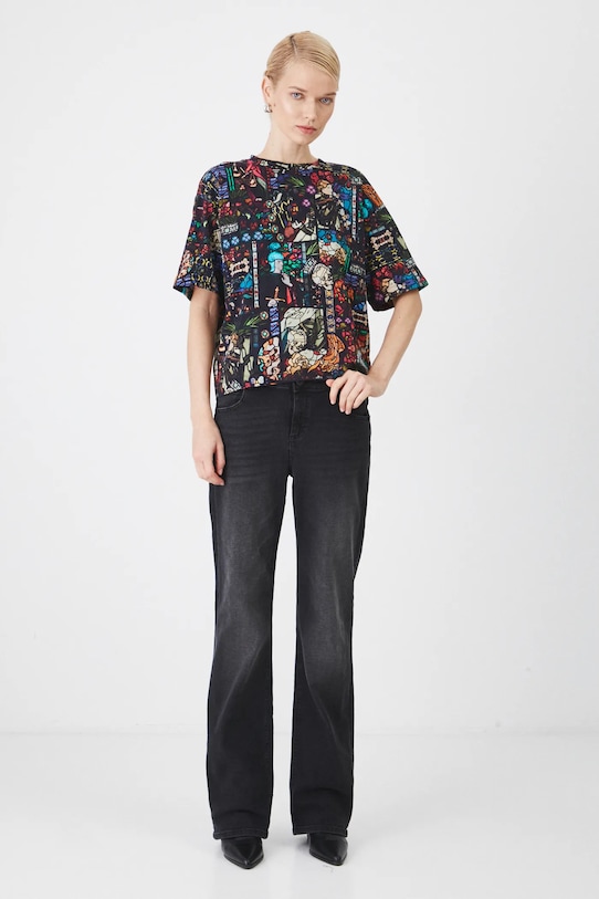 Oblečení Bavlněné tričko dámské ze speciální kolekce Eviva L'arte více barev RS25.TSD260 vícebarevná