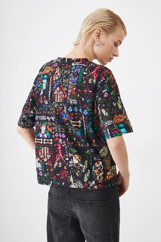 Bavlněné tričko dámské ze speciální kolekce Eviva L'arte více barev vícebarevná RS25.TSD260