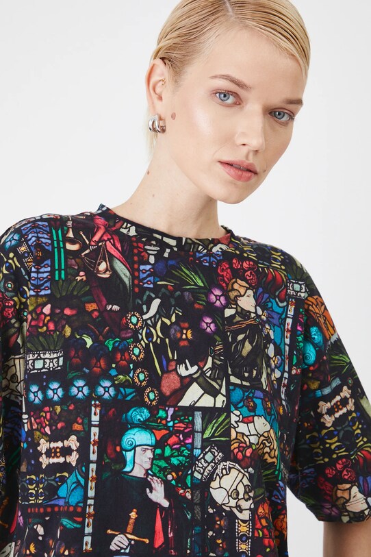 Bavlněné tričko dámské ze speciální kolekce Eviva L'arte více barev RS25.TSD260 vícebarevná