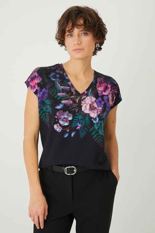 Medicine tricou flori negru RS25.TSD307