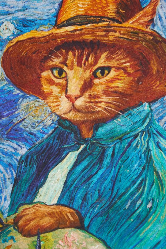 T-shirt bawełniany damski z kolekcji Dzień Kota kolor niebieski RS25.TSD350