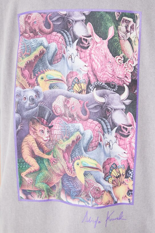 T-shirt bawełniany damski by Alicja Kocurek, Grafika Polska kolor szary RS25.TSD452