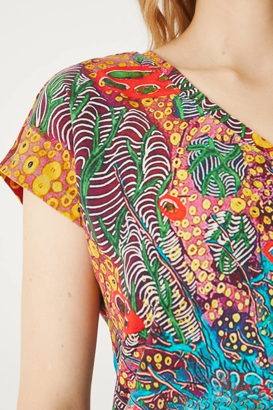 T-shirt bawełniany damski z elastanem by Patryk Chwastek, Grafika Polska kolor multicolor RS25.TSD454