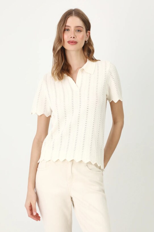 T-shirt damski z wiskozą z fakturą kolor beżowy pozostałe beżowy RS25.TSD502