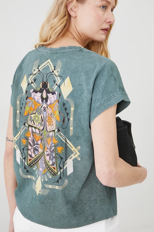 Medicine t-shirt in cotone sovrastampa verde RS25.TSD605