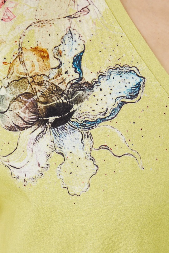 T-shirt bawełniany damski by Justyna Stoszek – Forest Forever, Sense of Values kolor czarny RS25.TSD651