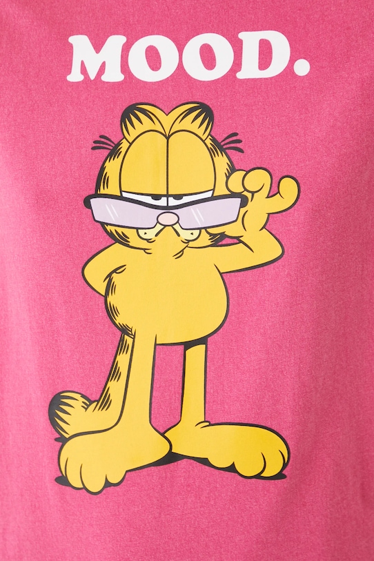 Bavlnené tričko dámske Garfield ružová farba RS25.TSD670 ružová