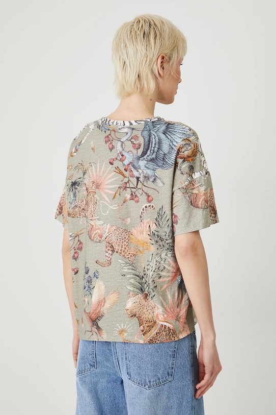 Oblečení Bavlněné tričko dámské se vzorem více barev RS25.TSD805 vícebarevná