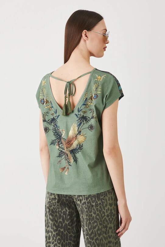 Oblečenie Bavlnené tričko dámsky so vzorom viac farieb RS25.TSD808 viacfarebná