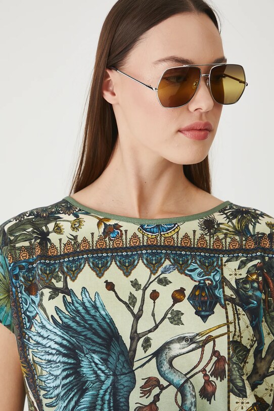 Bavlnené tričko dámsky so vzorom viac farieb viacfarebná RS25.TSD808