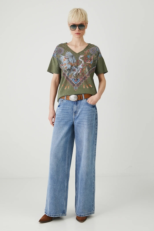 Medicine t-shirt bawełniany nadruk zielony RS25.TSD810