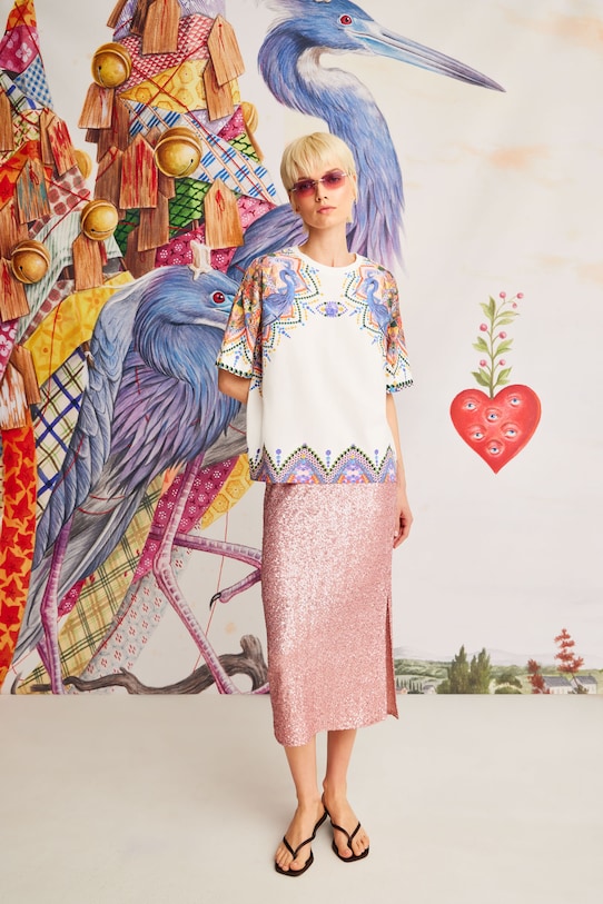 Medicine T-shirt tessuto elasticizzato beige RS25.TSD850