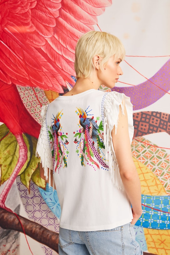 Medicine T-shirt in cotone sovrastampa bianco RS25.TSD852