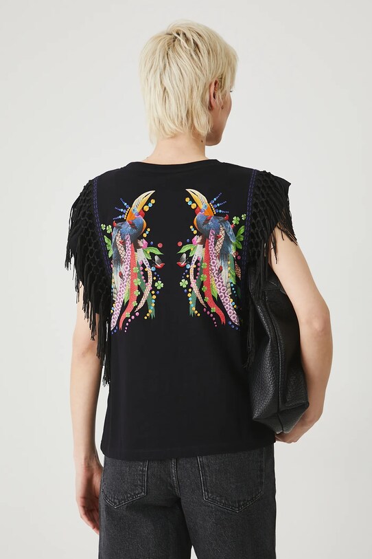 Medicine T-shirt in cotone nero RS25.TSD852