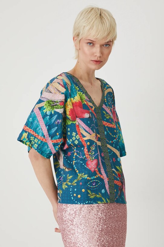Medicine T-shirt in cotone RS25.TSD856 turchese