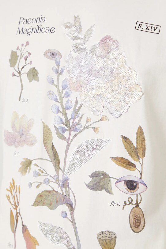 T-shirt bawełniany damski z elastanem z aplikacją kolor beżowy RS25.TSD905 beżowy