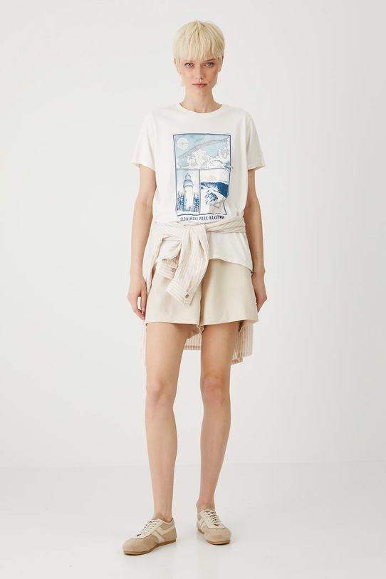 Odzież Medicine t-shirt bawełniany RS25.TSDA50 beżowy