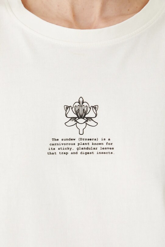 T-shirt bawełniany damski z kolekcji Medicine x Słowiński Park Narodowy kolor beżowy RS25.TSDA51