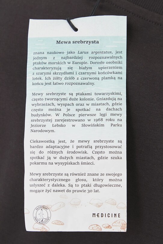 T-shirt bawełniany damski z elastanem z kolekcji Medicine x Słowiński Park Narodowy kolor szary RS25.TSDA52