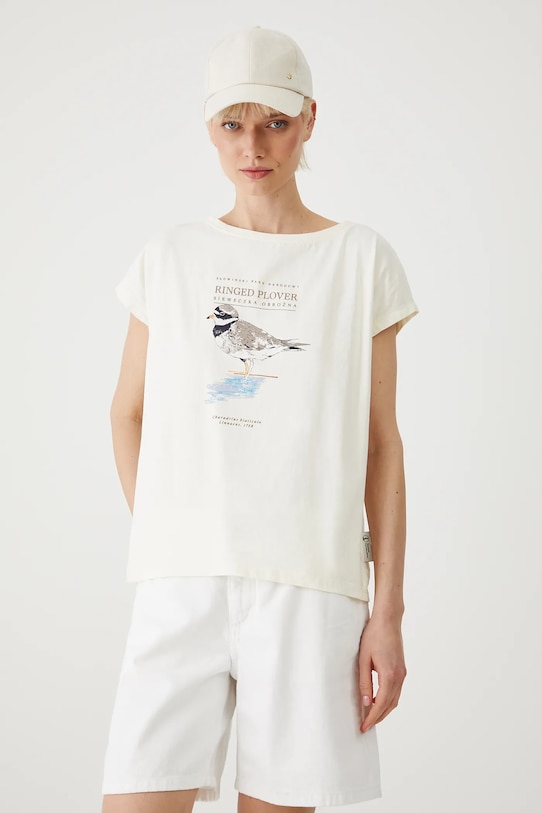 Medicine t-shirt bawełniany RS25.TSDA53 beżowy RS25