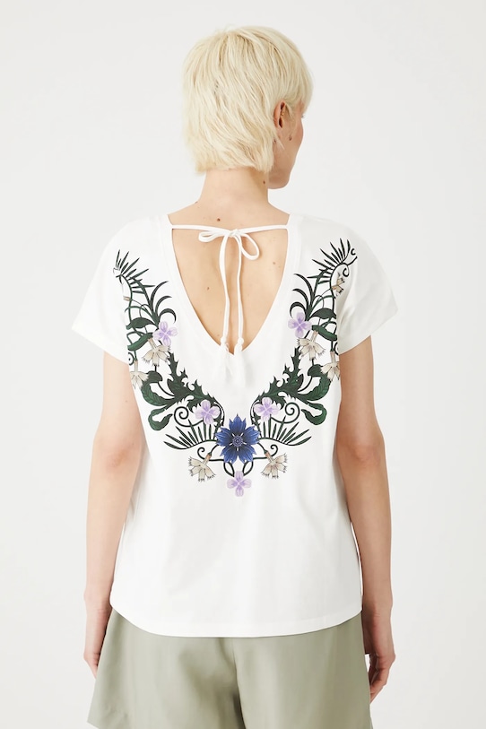 T-shirt bawełniany damski z kolekcji Medicine x Słowiński Park Narodowy kolor beżowy beżowy RS25.TSDA54