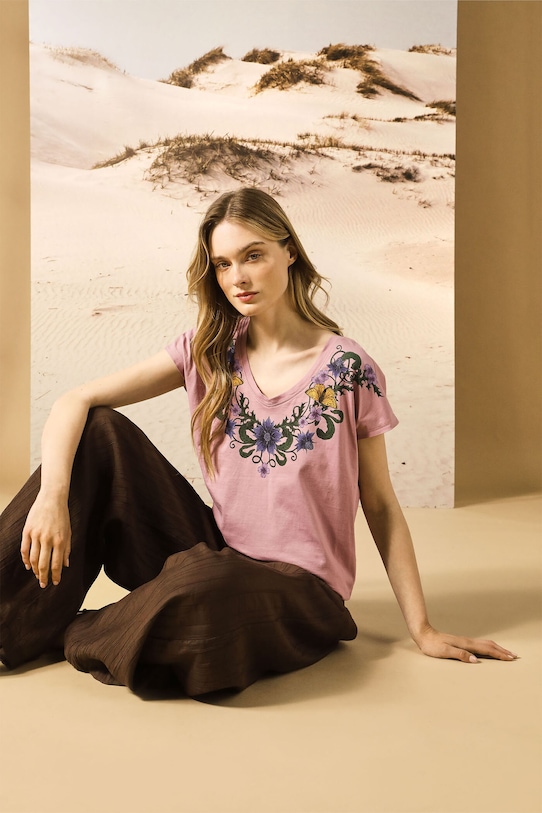 Medicine t-shirt bawełniany nadruk różowy RS25.TSDA54