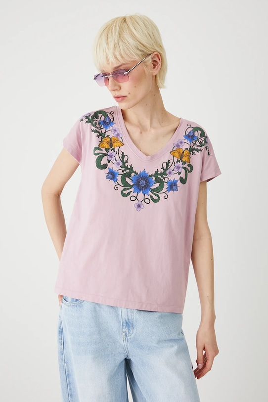 Medicine t-shirt bawełniany RS25.TSDA54 różowy RS25