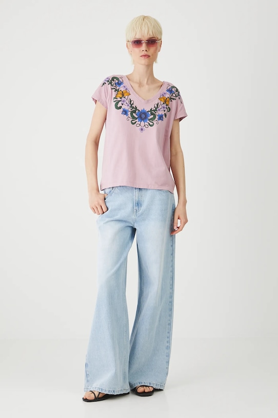 Odzież Medicine t-shirt bawełniany RS25.TSDA54 różowy